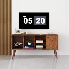 TV Stand Use In Living Room Furniture With 1 Storage And 3 Shelves Cabinet (Option: Walnut Brown)