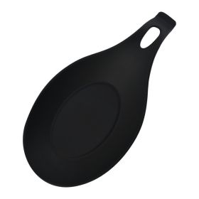 Silicone Spoon Mat Easy To Clean Kitchen Mat Shelf Mat Heat Insulation (Option: Black)